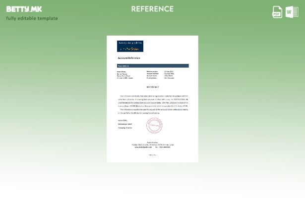 Референтен шаблон во модерен стил Џордан банка на Јордан